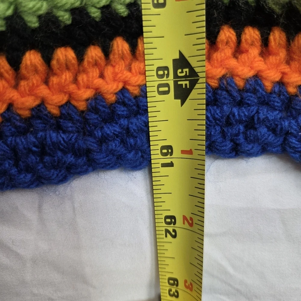 Handmade Baltimore‎ Sports Crochet Throw Blanket 61x50 Ravens Orioles
